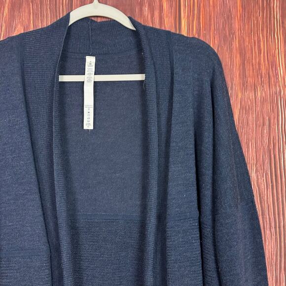 Lululemon Merino Wool Cardigan Long Sleeve Blue Womens Size 6 - Picture 3 of 7